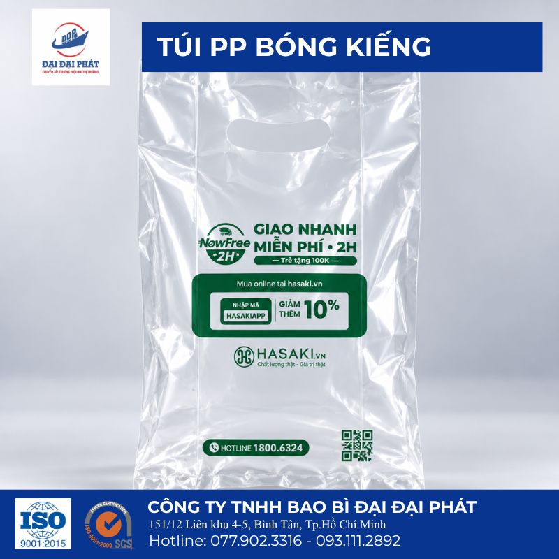 Túi PP bóng kiếng, in 1 màu