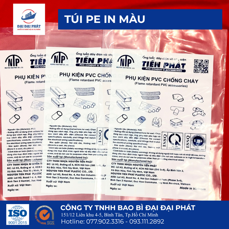 Túi PE in màu Túi PE in logo
