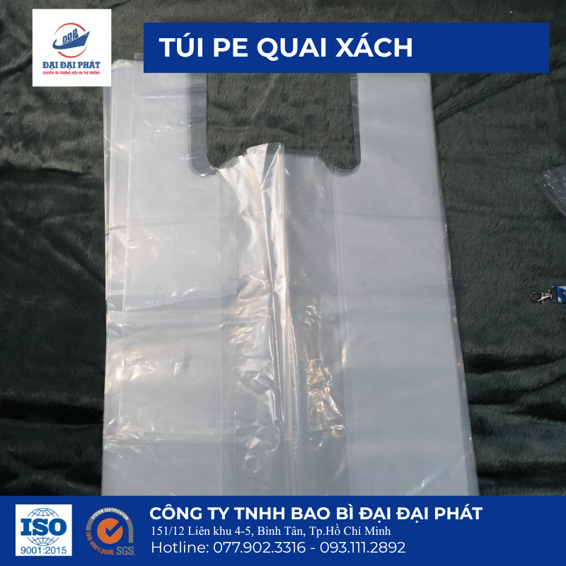 túi PE quai xách PE trơn quai xách