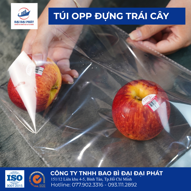 Túi OPP đựng trái cây Túi OPP cán gai Túi OPP có nắp
